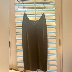 Nude- Green Velvet Mini Dress